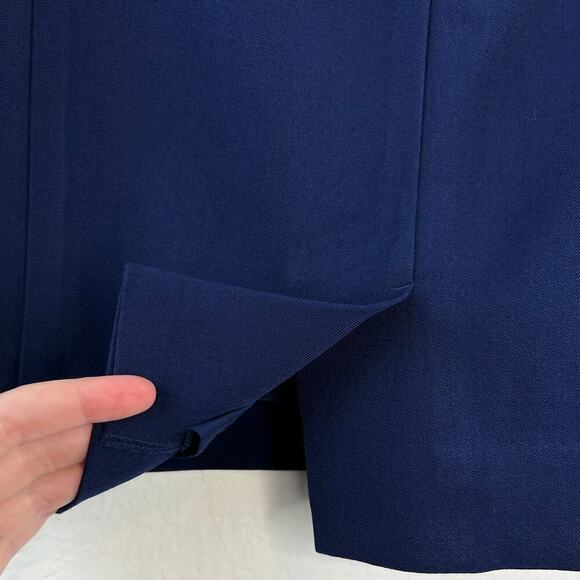 MM Lafleur Navy Blue The Noho Pencil Skirt Size 8 Corpcore Minimalist Designer - Picture 4 of 6